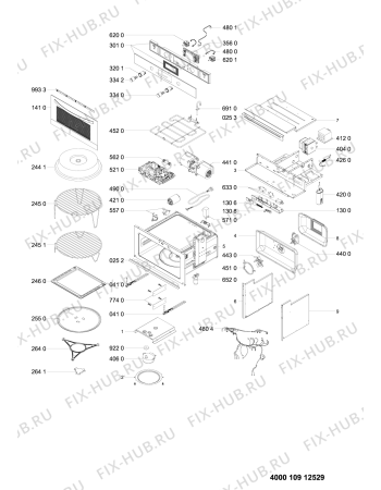 Схема №1 PMPK3 4545 IN с изображением Дверка для свч печи Whirlpool 481010913214