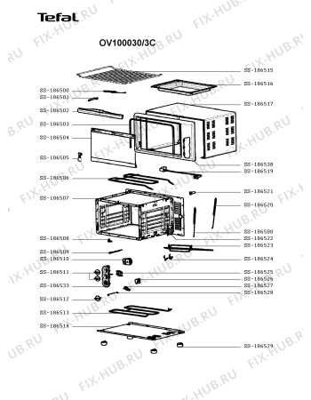 Схема №1 OV100000/5C с изображением Панель для духового шкафа Moulinex SS-186533