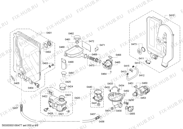 Взрыв-схема посудомоечной машины Siemens SN46V593EU - Схема узла 04