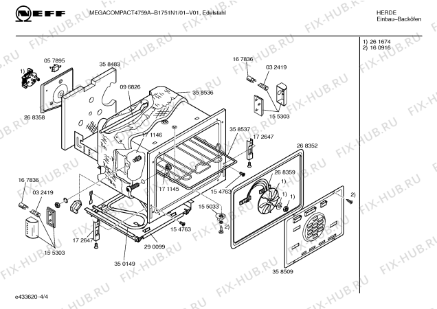 Взрыв-схема плиты (духовки) Neff B1751N1 MEGA COMPACT 4759 A - Схема узла 04