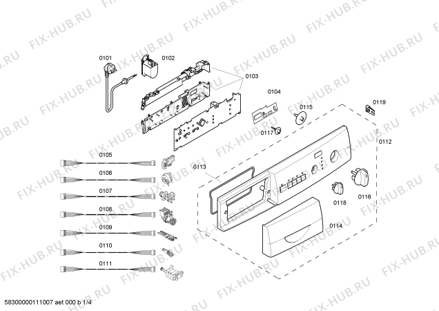 Схема №1 WFO2062FF Maxx WFO 2062 с изображением Панель управления для стиралки Bosch 00438580