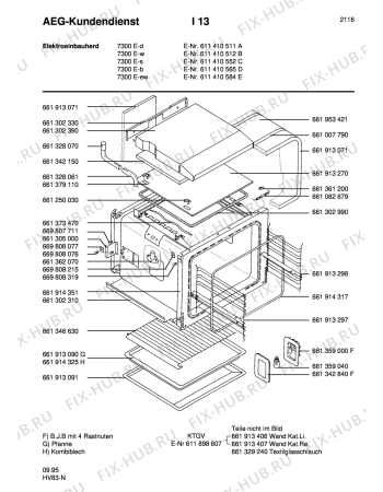 Взрыв-схема плиты (духовки) Aeg COMP. 7300E-W - Схема узла Section2