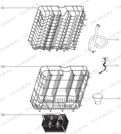 Взрыв-схема посудомоечной машины Mora SM630W (367641, WQP12-7205D) - Схема узла 07