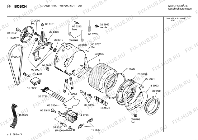 Схема №1 WFK247Z GRAND PRIX с изображением Ручка для стиралки Bosch 00265852