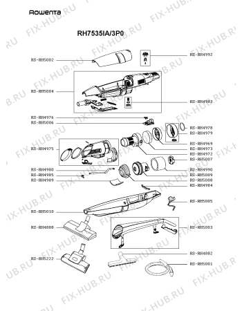 Схема №1 RH7535IA/3P0 с изображением Трубка для пылесоса Rowenta RS-RH4980