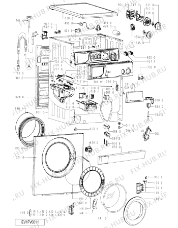 Схема №1 AWM 4040 с изображением Декоративная панель для стиралки Whirlpool 481245213353