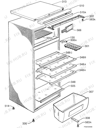 Взрыв-схема холодильника Aeg OEKO S.2183-6 - Схема узла Housing 001