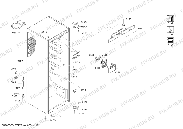 Схема №1 KSV36AI41 с изображением Модуль управления, запрограммированный для холодильника Bosch 00744974