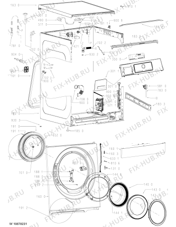 Схема №1 FSCR 10433 с изображением Люк и обрамление для стиралки Whirlpool 481010564965