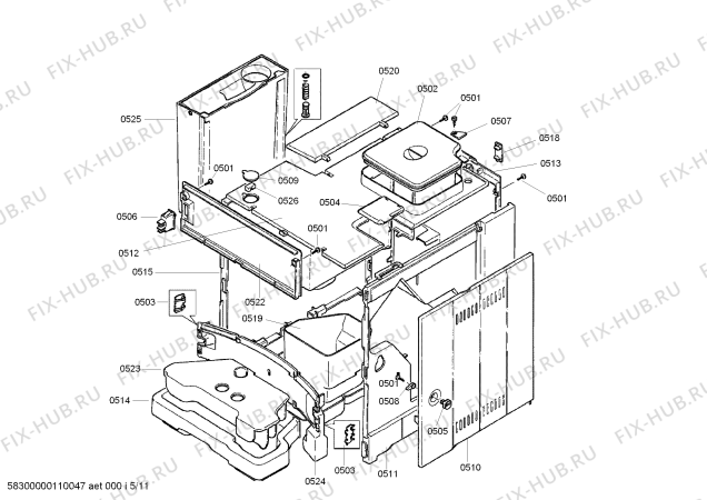 Схема №1 TKN68E75UC с изображением Кнопка для электрокофеварки Bosch 00428102
