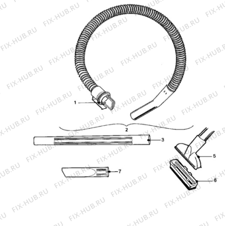 Взрыв-схема пылесоса Electrolux Z1285 - Схема узла Hose