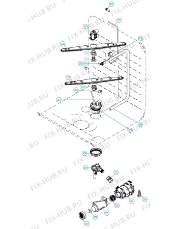 Взрыв-схема посудомоечной машины Asko D5233 XL FI NO   -Titanium FI (338159, DW70.3) - Схема узла 03