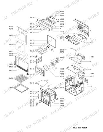 Схема №1 AKZM 7730/IXL с изображением Дверца для духового шкафа Whirlpool 481010706811
