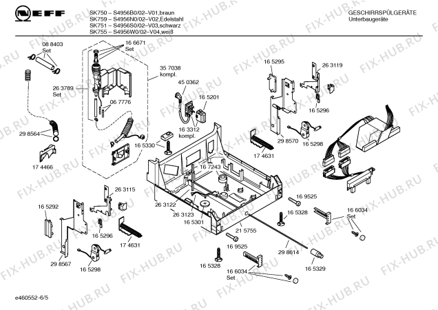 Схема №1 S4956N0 SK759 с изображением Инструкция по эксплуатации для посудомоечной машины Bosch 00525005