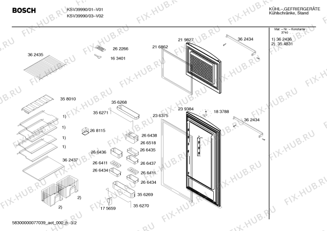 Взрыв-схема холодильника Bosch KSV39990 - Схема узла 02