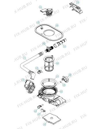 Взрыв-схема посудомоечной машины Asko D5883 XXL FI US   -Titanium FI (340982, DW70.4) - Схема узла 04