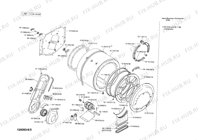 Взрыв-схема стиральной машины Bosch 0728144033 T700 - Схема узла 05