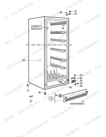 Взрыв-схема холодильника Aeg 2674-6GS - Схема узла C10 Cabinet