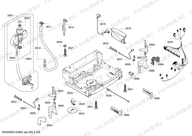 Взрыв-схема посудомоечной машины Bosch SMV50E80EU - Схема узла 05