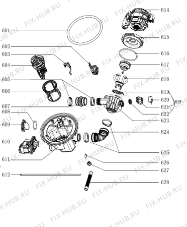 Схема №1 GV61211 (476373) с изображением Спецфильтр для посудомойки Gorenje 407928