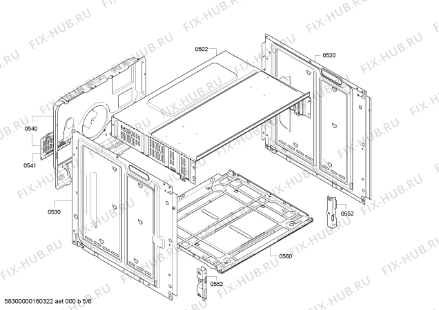 Взрыв-схема плиты (духовки) Bosch HBG33B455 Bosch - Схема узла 05