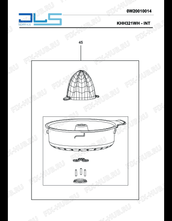 Взрыв-схема кухонного комбайна KENWOOD KHH321WH multione MIXER - Схема узла 6