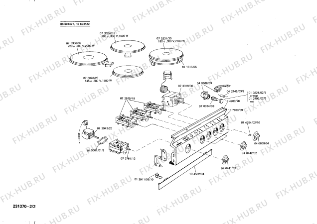 Взрыв-схема плиты (духовки) Siemens HS604422 - Схема узла 02