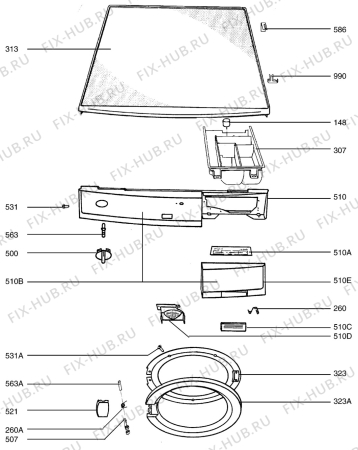 Взрыв-схема стиральной машины Aeg LF72620 - Схема узла Decoration Panel