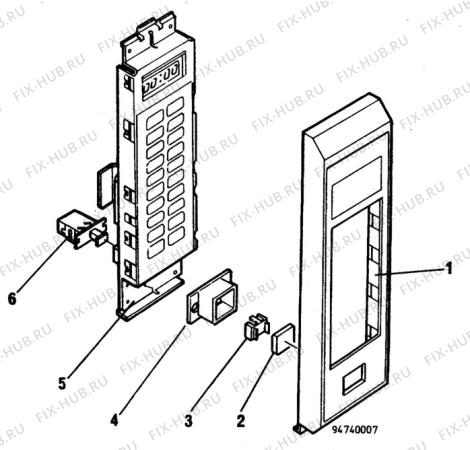 Взрыв-схема микроволновой печи Electrolux NF4076 - Схема узла H40 Panel, users manual  D