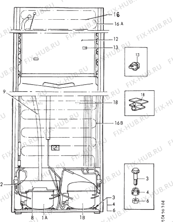 Взрыв-схема холодильника Electrolux ER3410B - Схема узла Section 2