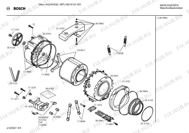 Схема №1 WFL1851II Maxx Aquavigil с изображением Инструкция по установке и эксплуатации для стиралки Bosch 00584954