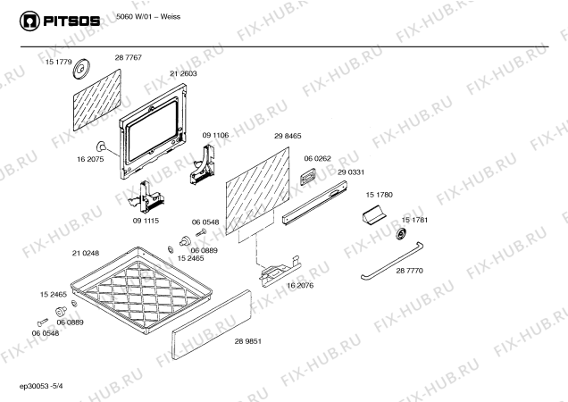Схема №1 5060W с изображением Панель управления для плиты (духовки) Bosch 00298472