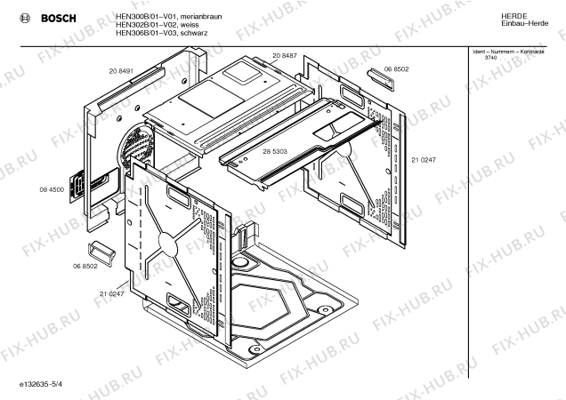 Схема №1 HEN302B с изображением Инструкция по эксплуатации для электропечи Bosch 00521968