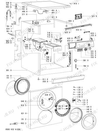 Схема №1 WAK 6000 с изображением Обшивка для стиралки Whirlpool 481245311058