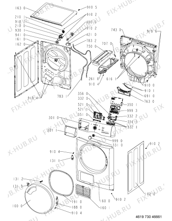 Схема №1 AZB 9682 с изображением Модуль (плата) для стиралки Whirlpool 481010554715