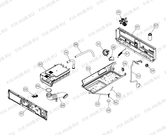 Взрыв-схема стиральной машины Gorenje W6265 DK   -White (900003129, WM25.3) - Схема узла 05