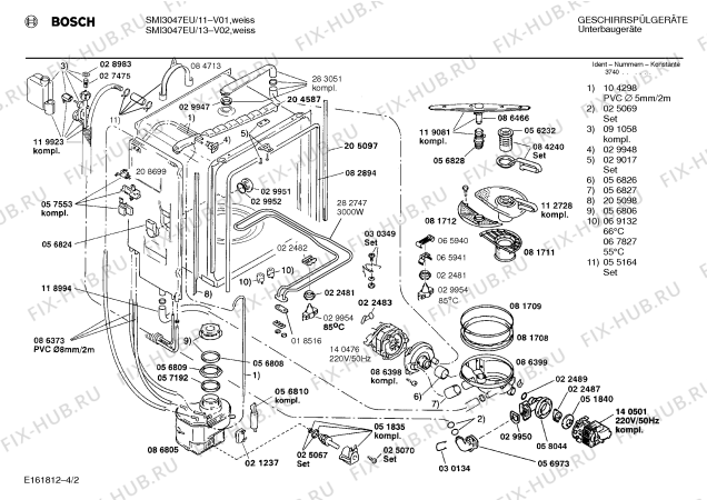 Схема №1 SMI3042EU с изображением Панель для посудомойки Bosch 00282549
