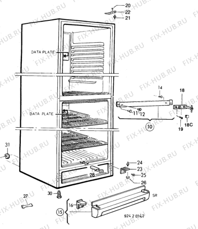 Взрыв-схема холодильника Electrolux AR2919B - Схема узла C10 Cabinet