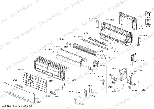 Схема №1 B1ZAI0950W 9000 BTU IC UNITE с изображением Ящик для сплит-системы Bosch 11008543