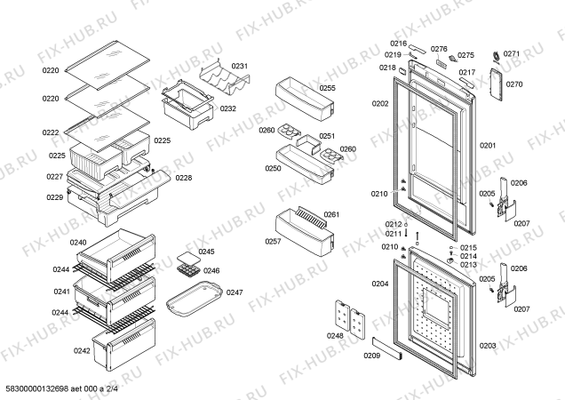 Схема №1 3KFB7615AD с изображением Панель управления для холодильника Bosch 00668341