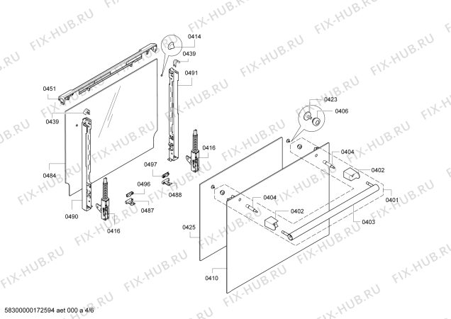 Взрыв-схема плиты (духовки) Bosch HBA43B161F - Схема узла 04