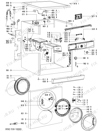 Схема №1 AWO/D 6080/ с изображением Обшивка для стиралки Whirlpool 480111100599