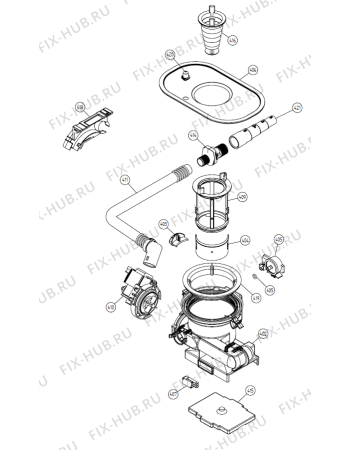 Взрыв-схема посудомоечной машины Asko D3731 XL US   -Titanium FI (340737, DW20.4) - Схема узла 04