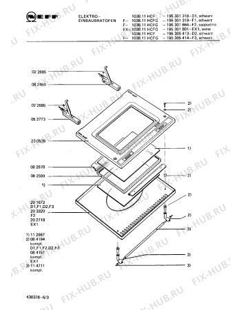 Взрыв-схема плиты (духовки) Neff 195301318 1038.11HCF - Схема узла 03
