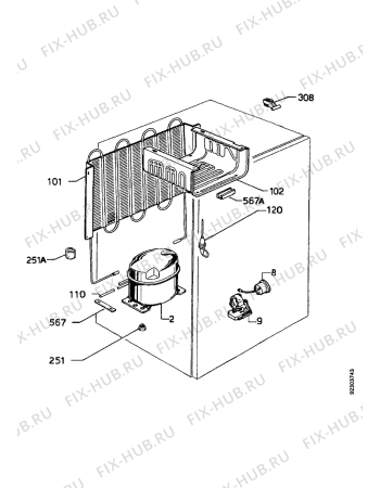 Взрыв-схема холодильника Zanussi ZFT140 - Схема узла Cooling system 017