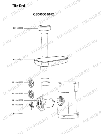 Взрыв-схема кухонного комбайна Tefal QB505D38/6R0 - Схема узла LP005171.7P5