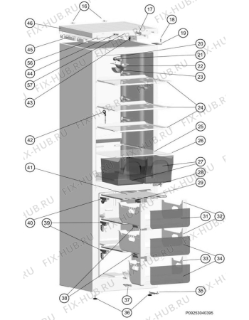 Взрыв-схема холодильника Zanussi ZRB327WO1 - Схема узла Housing 001
