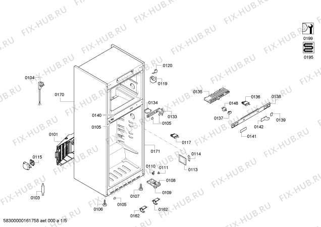 Схема №1 KD56NAW30N с изображением Стеклопанель для холодильной камеры Siemens 00708483