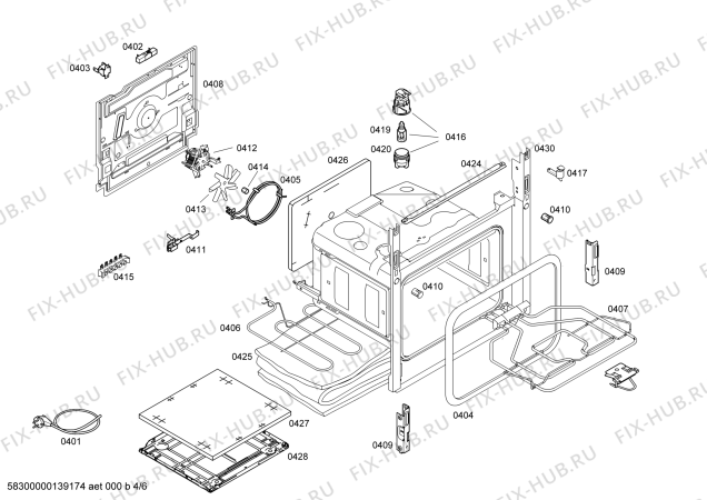 Схема №1 HM422210E с изображением Коллектор для духового шкафа Siemens 00246109