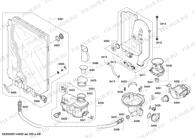 Взрыв-схема посудомоечной машины Siemens SN25M282EU - Схема узла 04